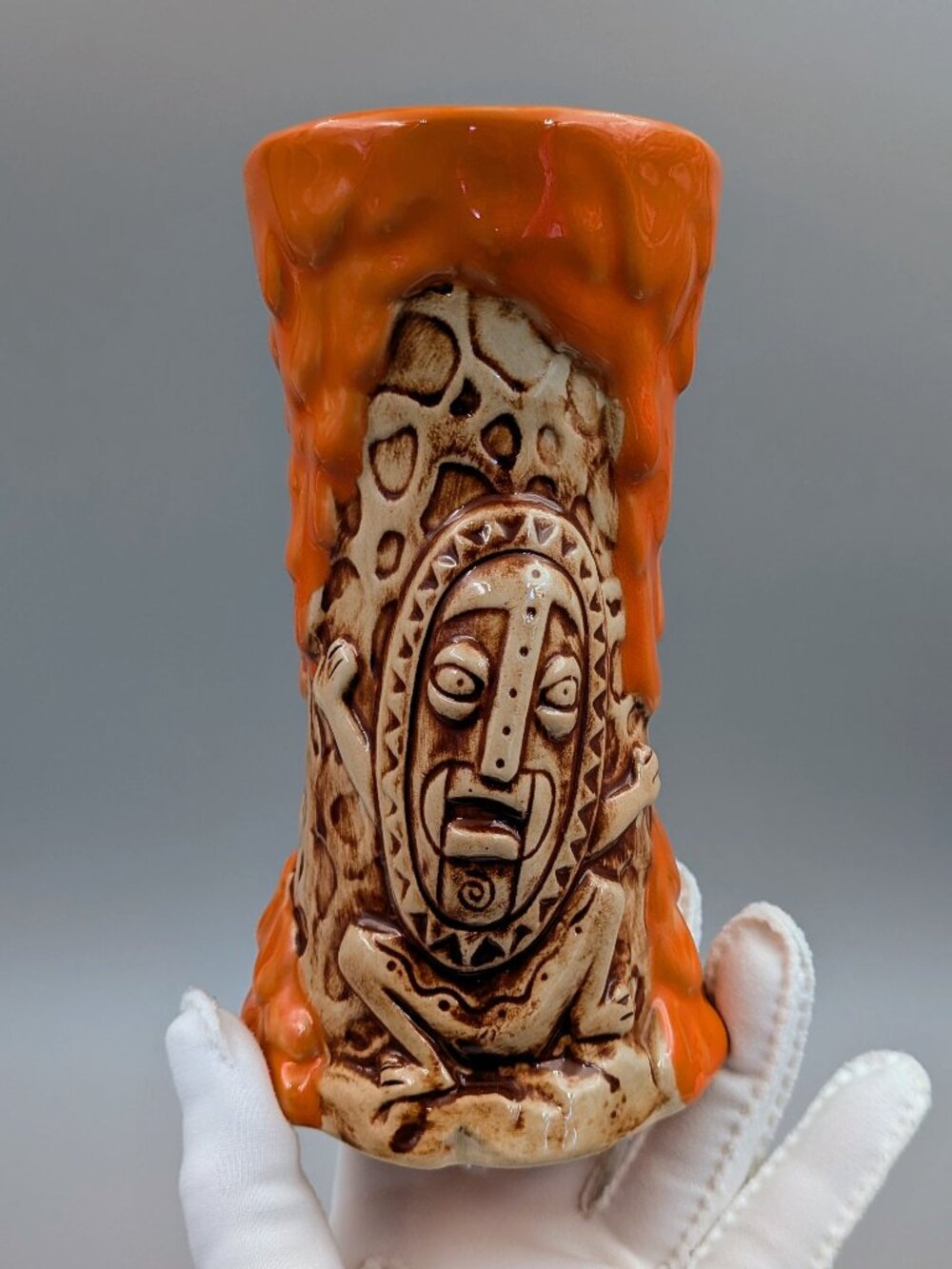 Disney Trader Samโs Enchanted Tiki Bar Krakatoa Mug | Orange Lava Flow Ceramic